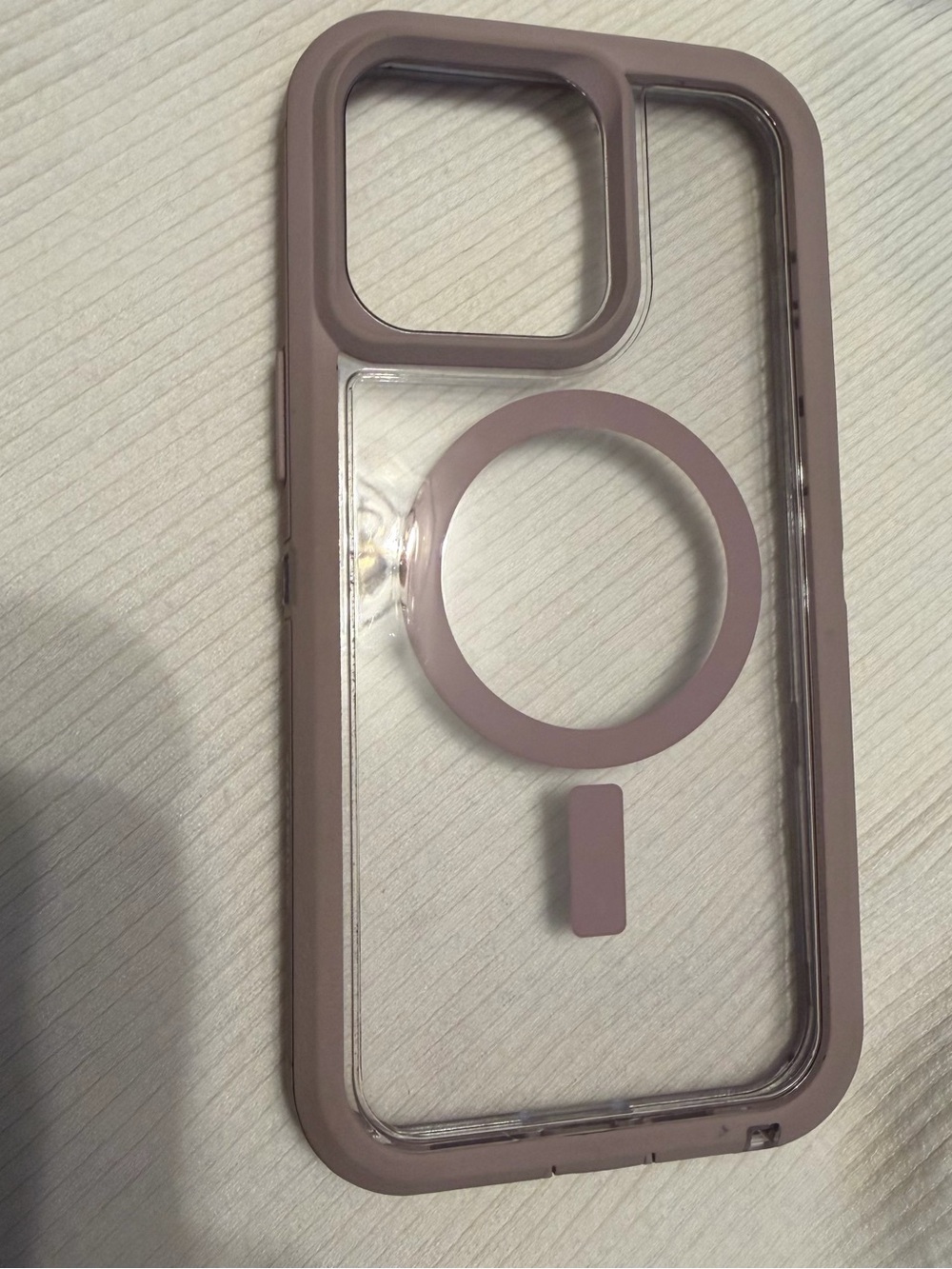 Clear MagSafe-Compatible‎ Phone Case with Dusty Rose Frame apple promax15
